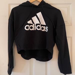 Adidas Cropped Hoodie Sweatshirt